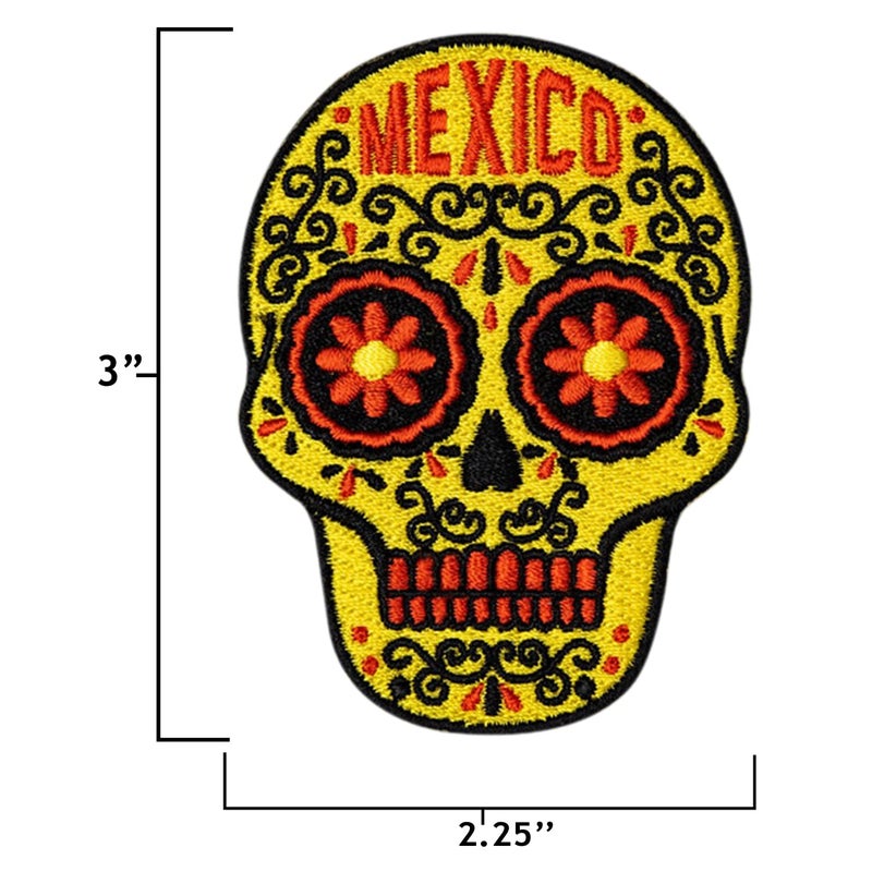 Vagabond Heart Mexico Travel Patch - Mexican Sugar Skull Souvenir - Cancun Gift - Day of The Dead Badge - Image 4